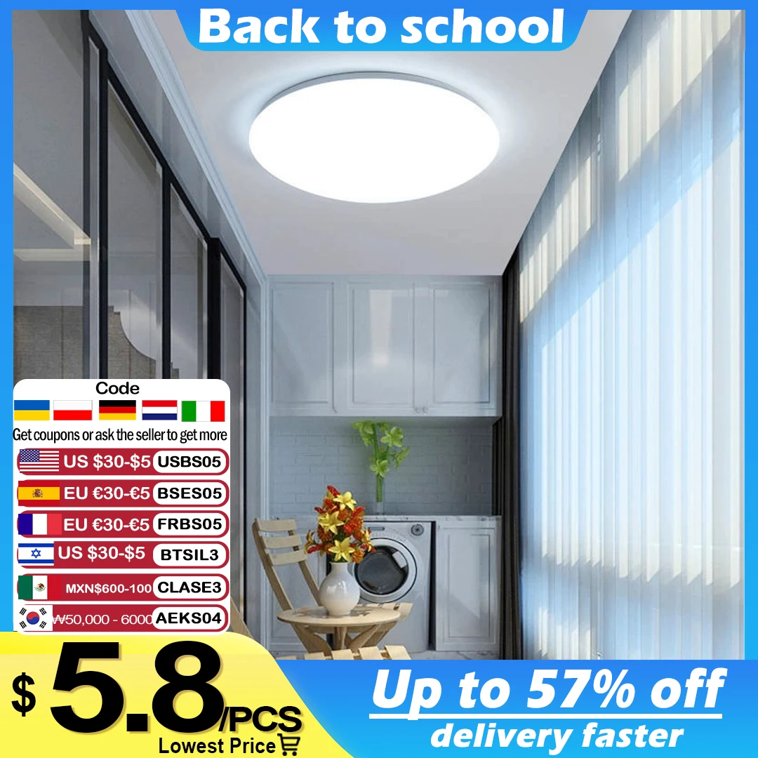 Led Panel Lights Ceiling Lamp 30W Modern led Kitchen Light for bedroom Bathroom Home Ultra thin Ceiling lamp balcony Wall light