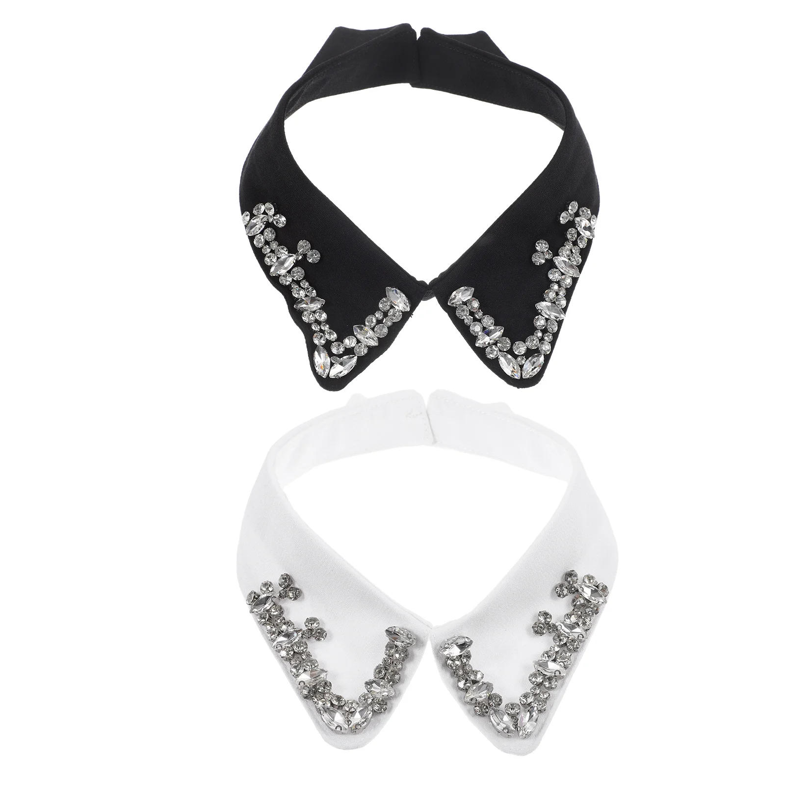 2 pçs colar destacável feminino strass falso camisa colar elegante blusa decoração acessórios coleiras destacáveis para mulher