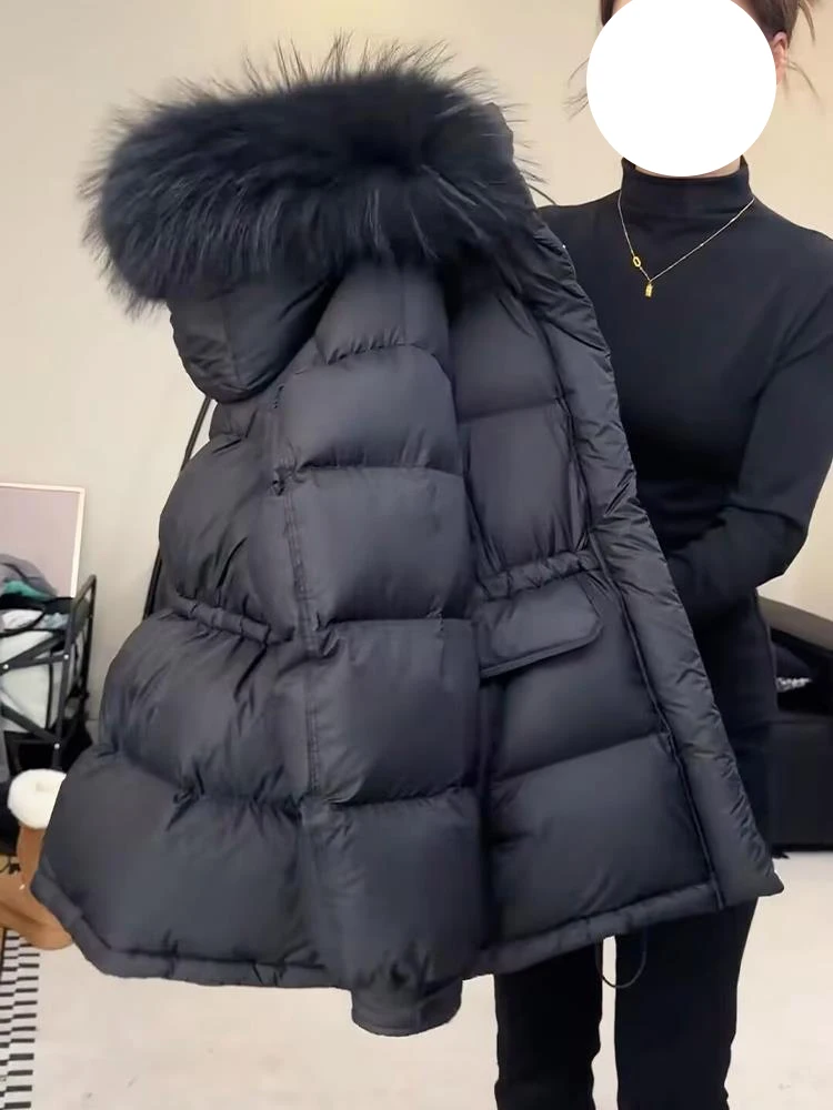 

Women's Thickened Hooded down Jacket Cotton Padded Coat Winter Warm Long Sleeve Zipper Closure Color Korean Style