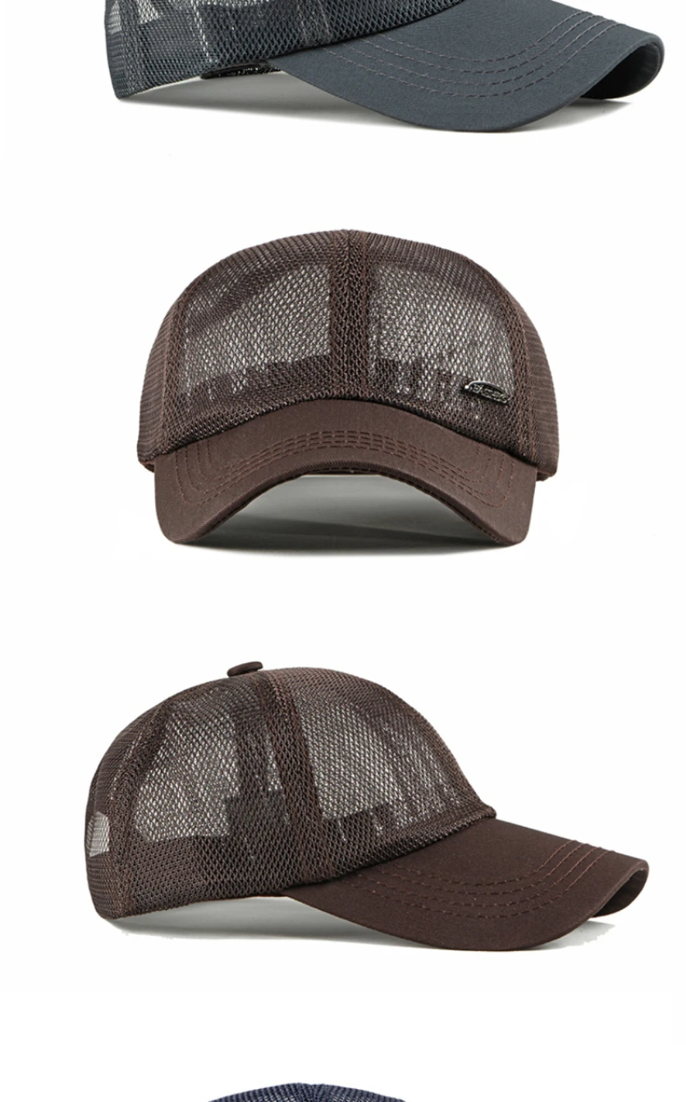 HT4757 Baseballkappe Frühling Sommer Sonnenkappen für Männer Frauen Atmungsaktive Trucker Mesh-Kappe Unisex Verstellbare 6-Panel Baseballmütze – Detail 7