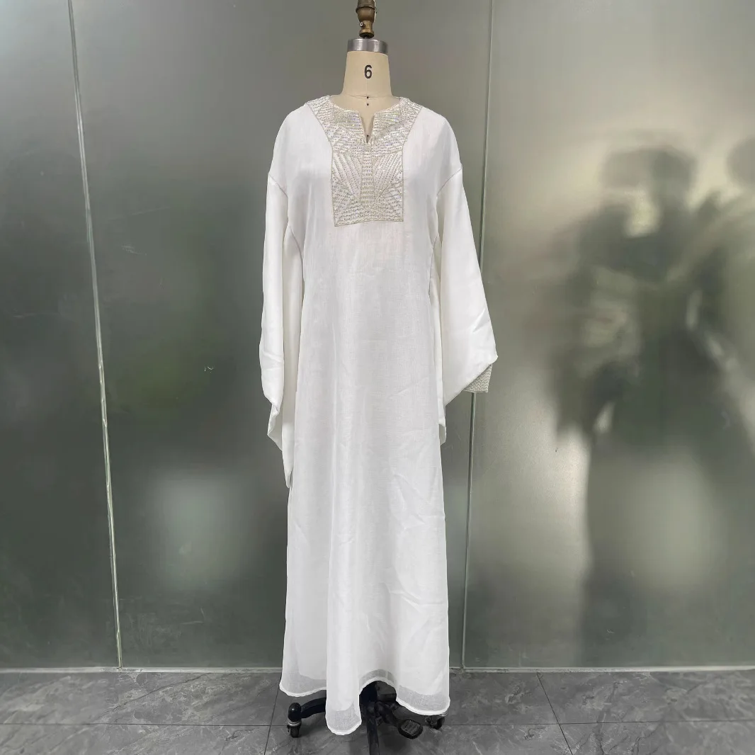 

Eid Djellaba Dubai Diamonds Abayas Women Muslim Dress Batwing Sleeve Robe Kaftan Jalabiya Turkey Caftan Islamic Clothing Arabic