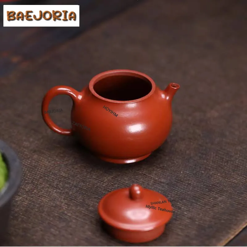 115ml Handmade Yixing Purple Clay Teapots Handmade Pan Pot Raw Ore Zhu Mud Tea Making Kettle Chinese Zisha Tea Set Tea Ceremony
