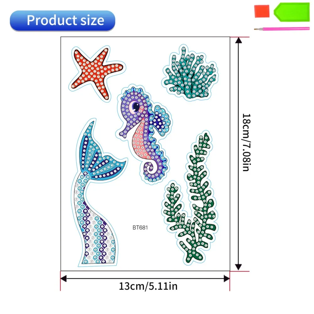 

Water Cup Stickers, DIY Diamond Paintings, Children's Random Stickers, Cartoon Handmade Stickers, Seahorse Unicorns