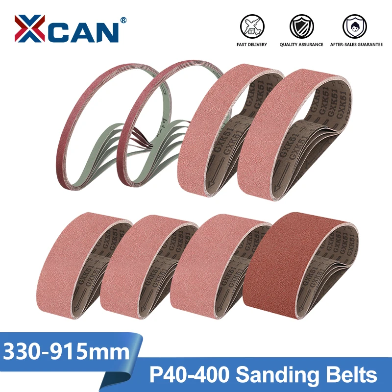 XCAN Sanding Belts Grit 5pcs 40-400 Abrasive Belt for Wood Soft Metal Polishing Sanding Band 915x100 610x100 457x13 330x10mm