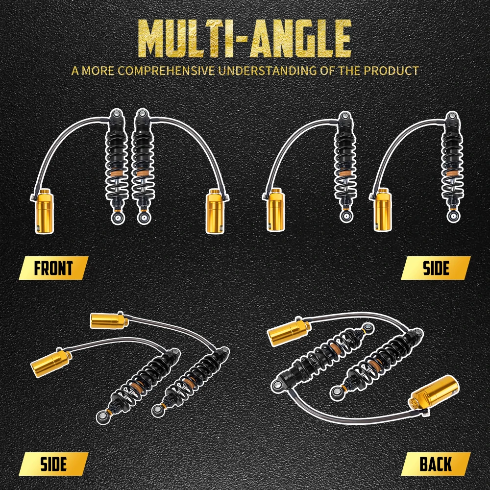 Motorcycle Remote Reservoir Rear Shocks Absorbers Suspension Lowering For Harley Touring Road Street Glide Road King 2014-2026