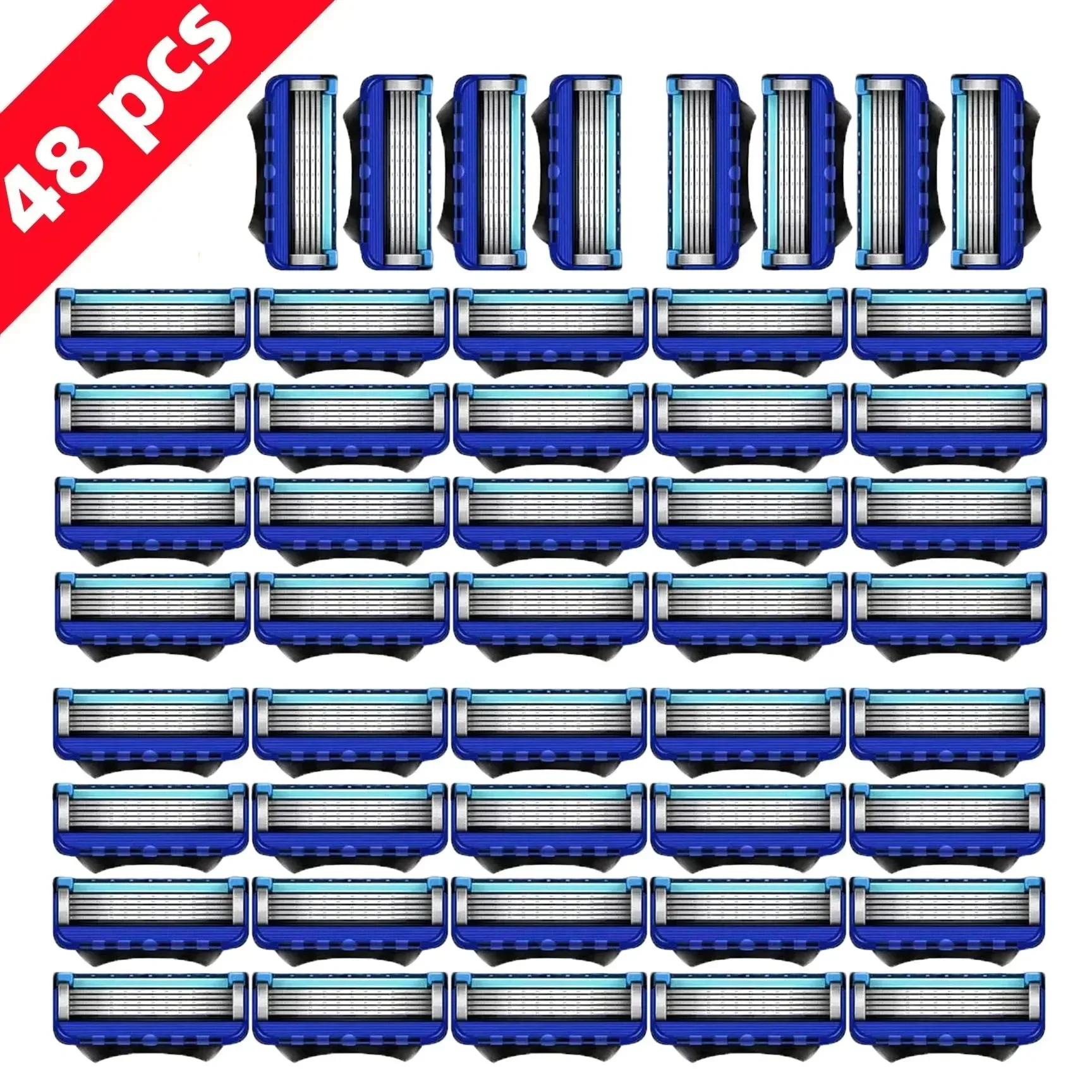 

4-48PCS Manual Razor For Men Five Layers Blade Without Knife Holder Stainless Steel Razor Blades No Skin Damage Old Style Shaver