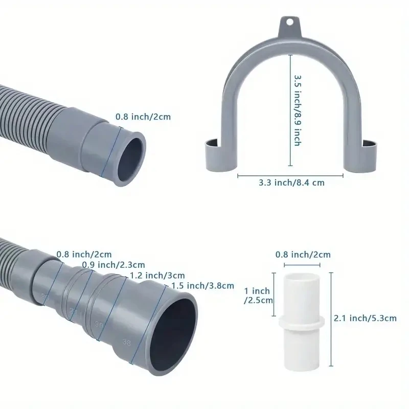 1.5/2/3 Meter Washing Machine Drain Hose Flexible Dishwasher Drain Hose Extension Kits Corrugated Washer Discharge Hose image 4