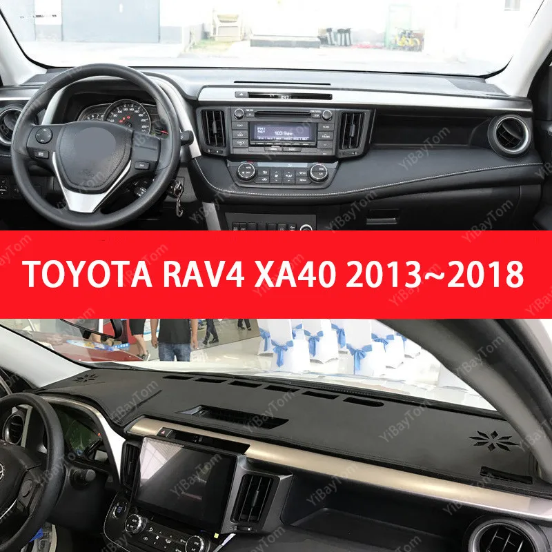 High Rank Durable Excellent PU Leather Dashboard Anit-slip Anti-UV Cover mat For Toyota Rav4 XA40 2013~2018 RAV 4 40 accessories