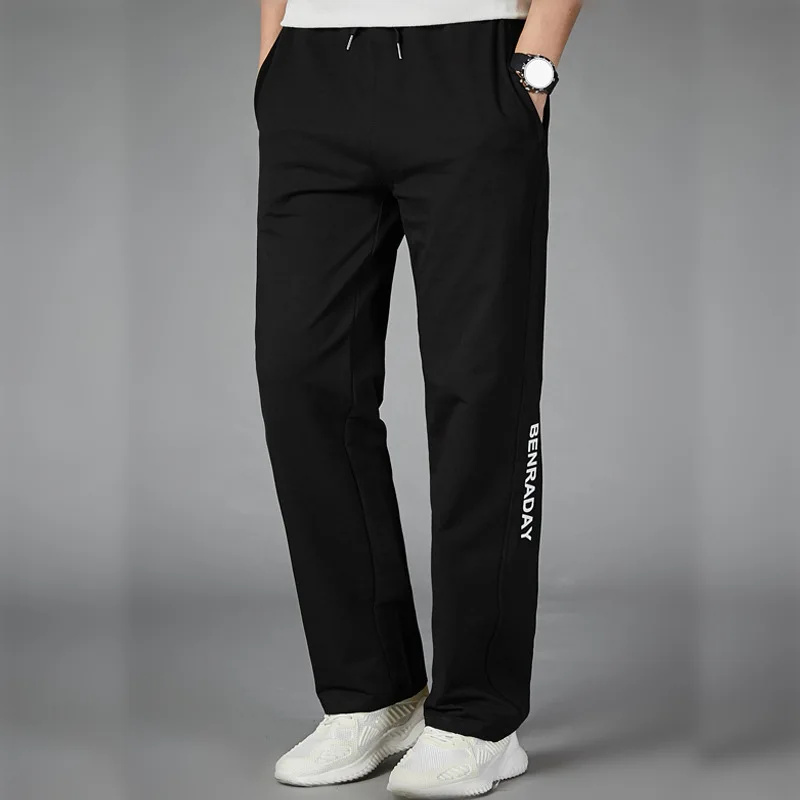Men Running Pants Joggers Sweatpant Spring Autumn Jogging Sport Trousers Loose Gym Fitness Straight Breathable Active Pants 5XL image 3