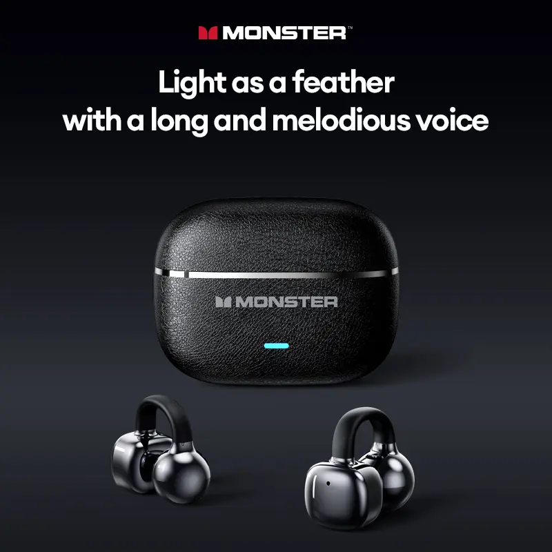 سماعات أذن Monster MQT65 OWS بلوتوث 6.0 جودة صوت HiFi مكالمة HD سماعات رأس لاسلكية مشبك أذن إلغاء الضوضاء سماعات أذن رياضية