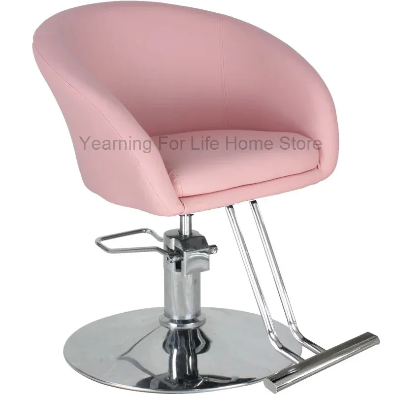 Pink Portable Barbers Armchairs Swivel Lounges Luxury Pedicure Hairdressing Chair Professional Cadeira Salon Furniture MQ50BC