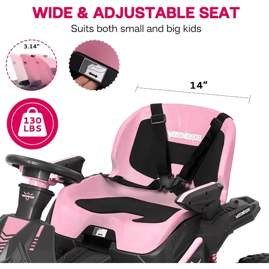 24V 電動乗用玩具 大型電動車両 屋外レース玩具 4つの強力モーター合計300W Bluetoothスピーカー搭載 24V 7AH 大容量バッテリー