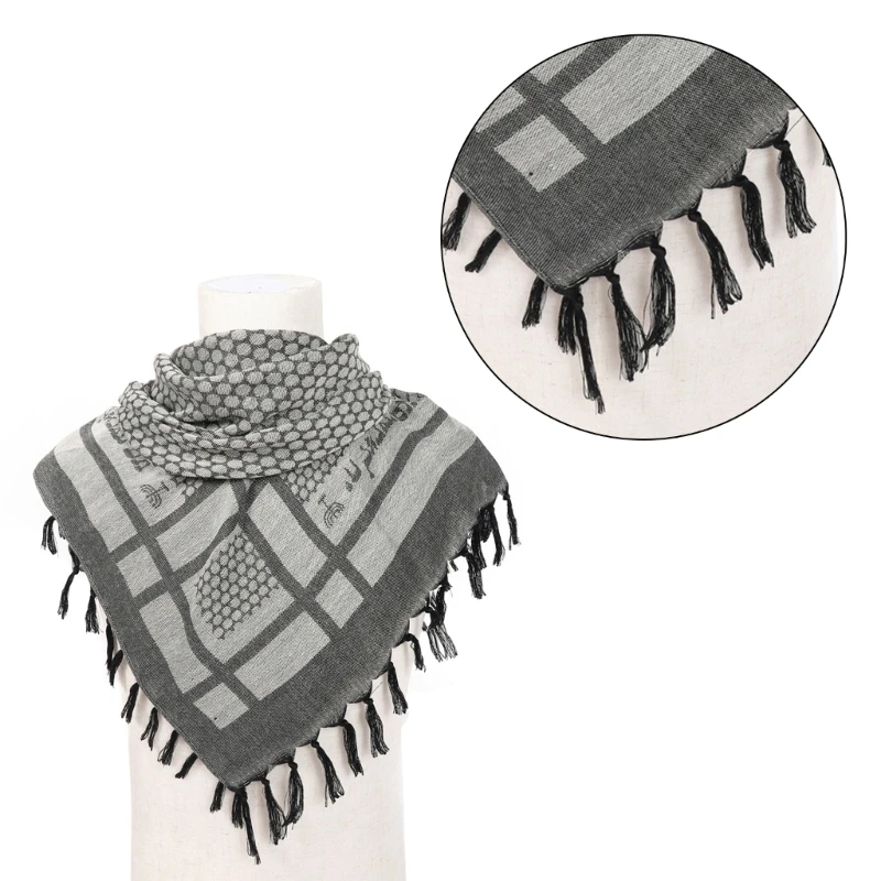 Arab Scarf Religious Square Kerchief Multi Purpose Keffiyeh Headscarf for Adult