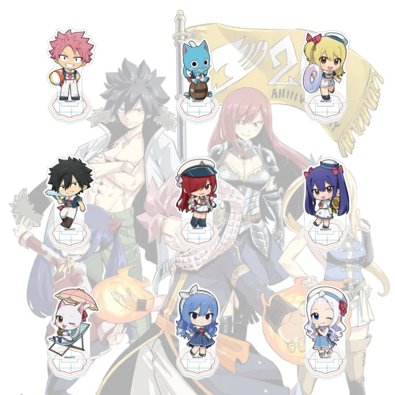 Fairy Tail 10cm Sailor Version Acrylic Stand Figures Keychain Desktop Standee Anime Table Decor, Collectible Gift for Fans