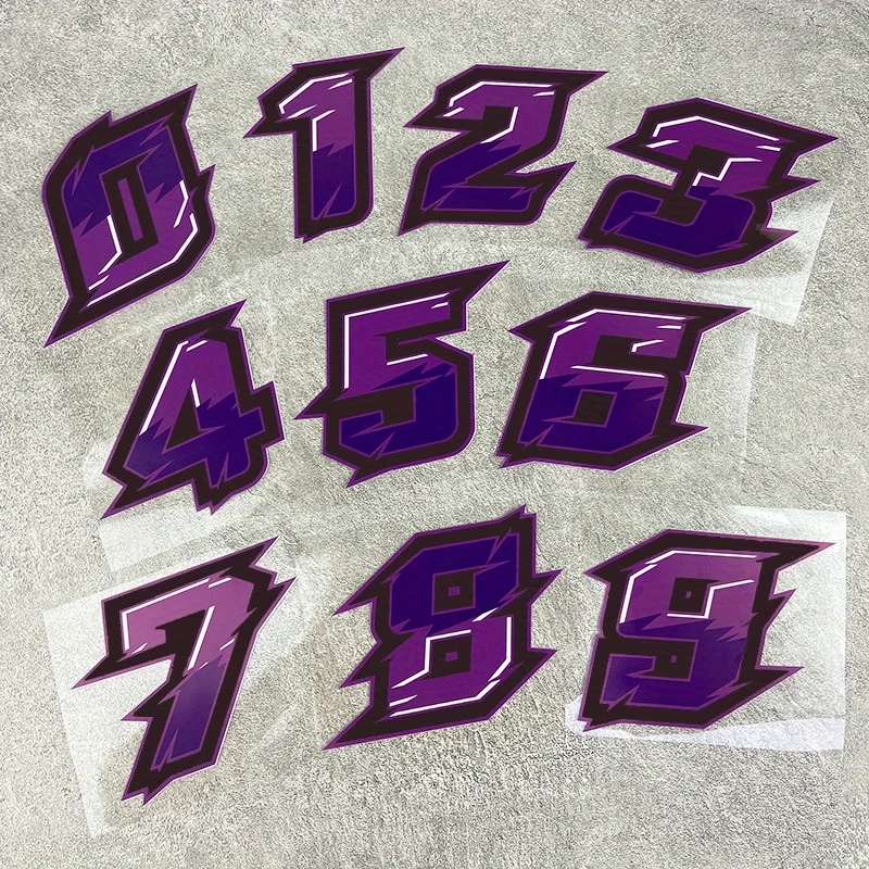 1PC Lightning Number Design Car Motorcycle Sticker, Trendy Decal for Auto Moto Body, Eye - Catching Vehicle Numerical Sticker