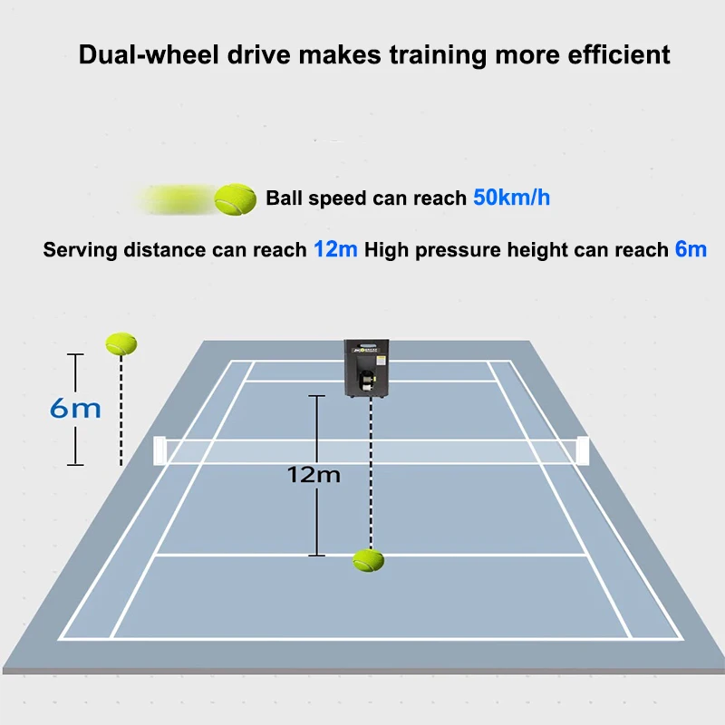 Портативное профессиональное автоматическое устройство запуска теннисных мячей, тренировочное оборудование с батареей