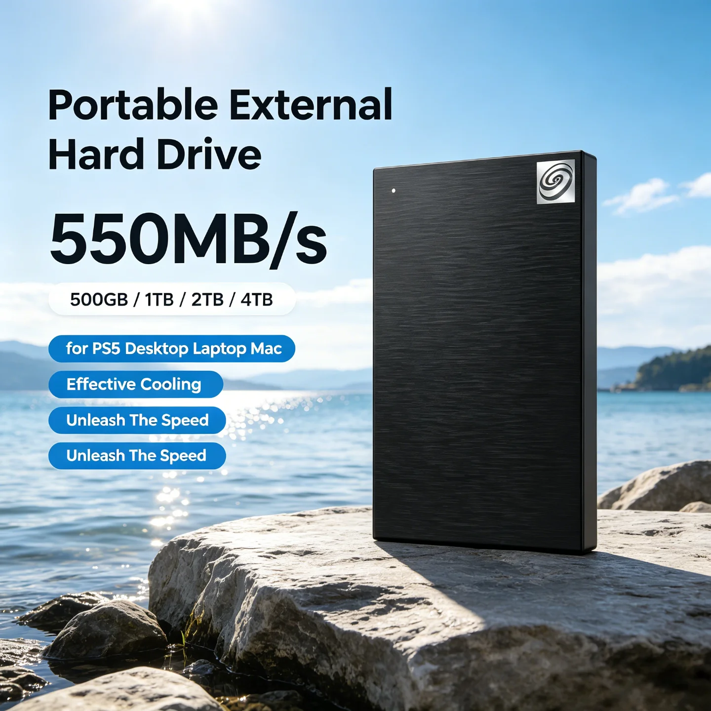 500GB 1TB 2TB 4TB 2.5 Inch USB3.0 Portable Hard Drive Black Large Capacity External HDD for Laptop Office Data Recovery