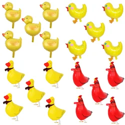 5Pcs Mini Ente Ballon Ente Form Folie Ballon Bauernhof Tier Huhn Ente Folie Ballons für Geburtstag Baby Shower Party dekoration