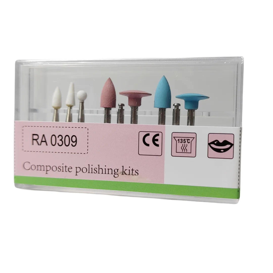 9pcs/Box Dental Composite Polishing For Low Speed Handpiece Contra Angle Kit RA0309 Resin Sanding Polishing Set Dentistry Tool