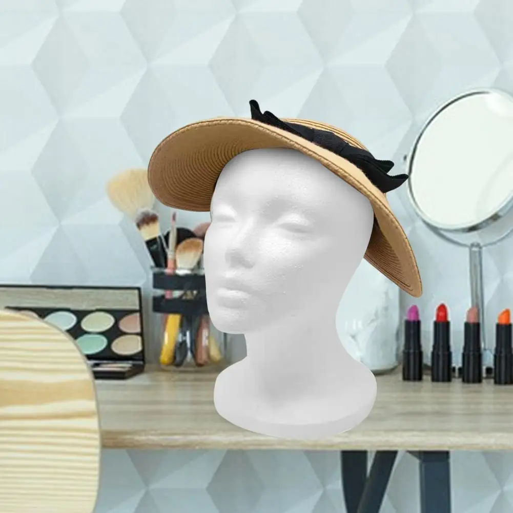 Testa di manichino da donna in schiuma di polistirolo per parrucca, cappello, occhiali leggeri, esposizione, supporto per gioielli, pittura fai da te