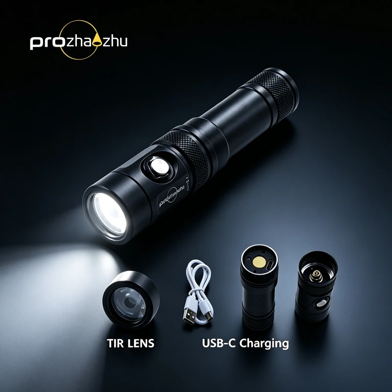 PROZHAOZHU DL-B50 1200LM Super Bright IP68 100M Rechargeable 21700 USB-C Charging Diving Flashlight