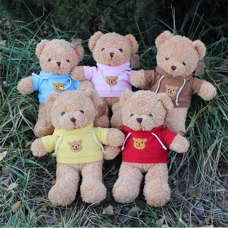 Cartoon Sweatshir Teddy Bear Plush Toys Stuffed Animals Kids Toys Soothing Toys Graduation Christmas Birthday Gifts