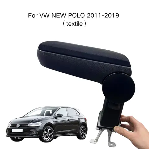 Armrest For VW NEW POLO 2011-2019  Textile Custom Fit Center Console Storage Box Vehicle Accessories Comfortable Driving