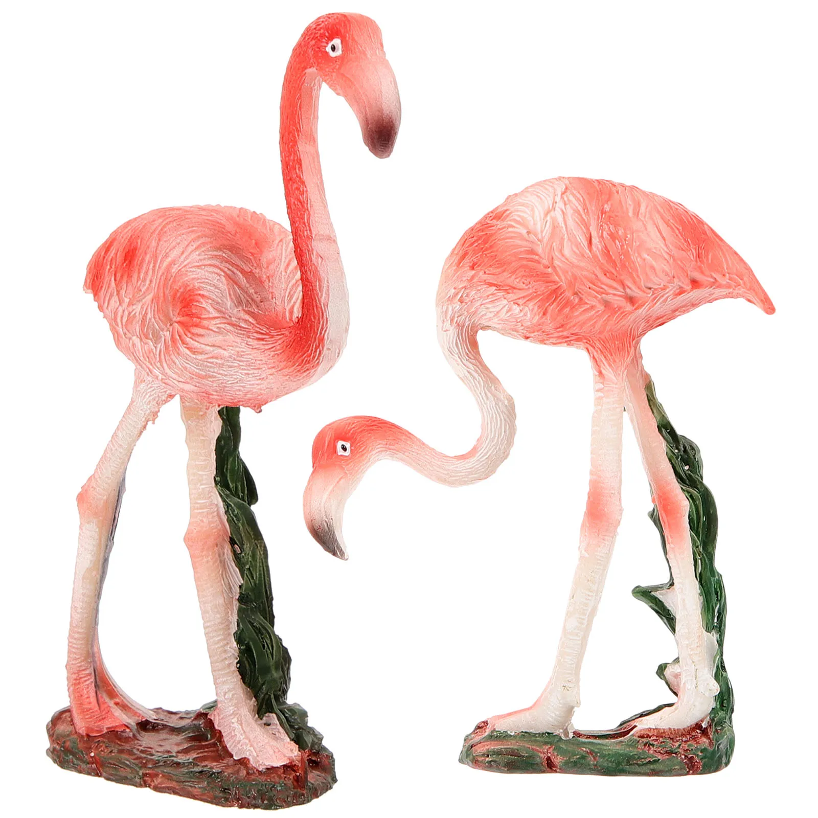 

2pcs Resin Flamingo Decor Garden Statue Adorable Yard Ornament Weather Resistant Lightweight Durable Home Supplies Pink