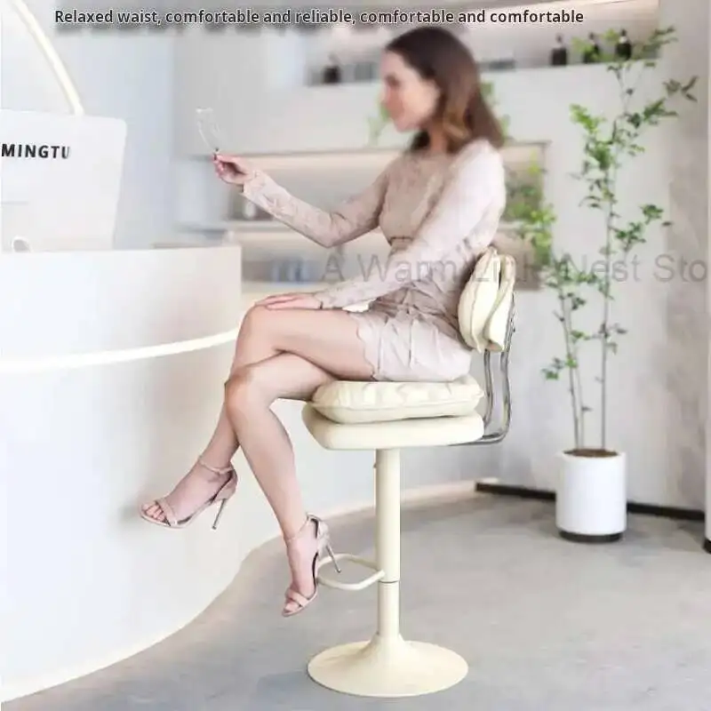 

kitchen Modern stool Bar high chair home Beauty salon leather soft stool counter lift swivel chair Cafe work stool furniture
