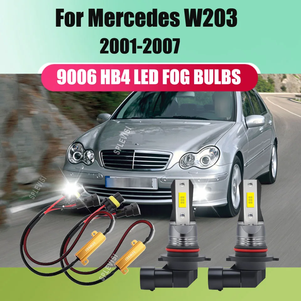 

HB4 9006 LED Fog Light + 50W 6 Ohm Error Free Load Resistor Wiring Harness For Mercedes W203 2001 2002 2003 2004 2005 2006 2007