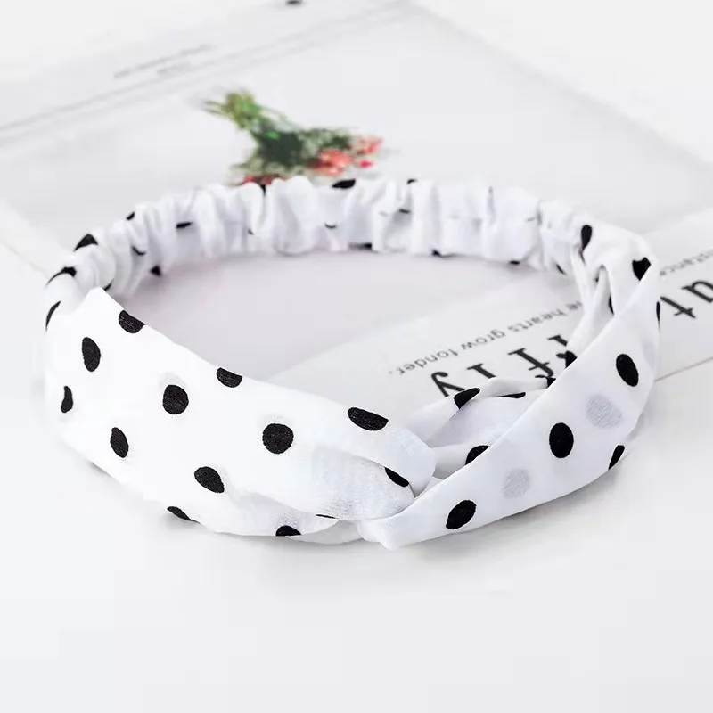 Fashion WomenFloral Headband Hair Accessories Leopard Cross Knotted Bow Chiffon Hair Band Girls Headdress Ladies Hoop Headwear