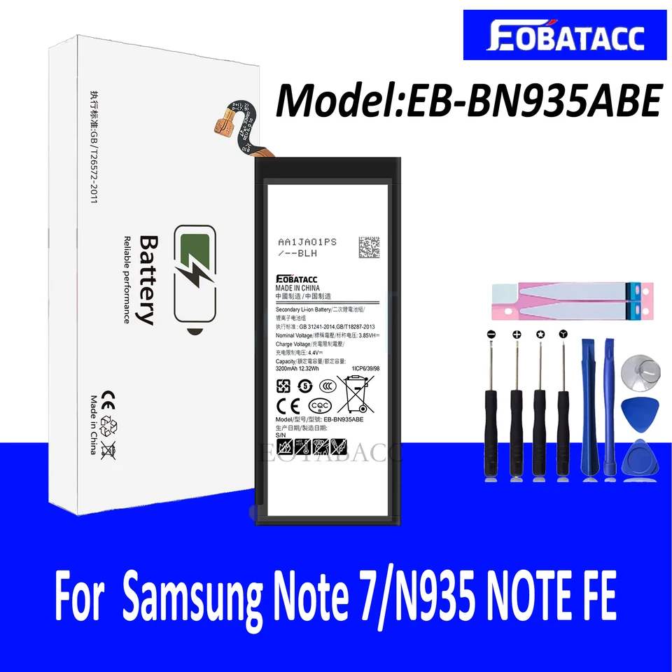 EOENKK Batería de Repuesto EB-BN935ABE para SAMSUNG Note 7/N935 NOTE FE gran capacidad 3500mAh baterías para teléfono móvil 5