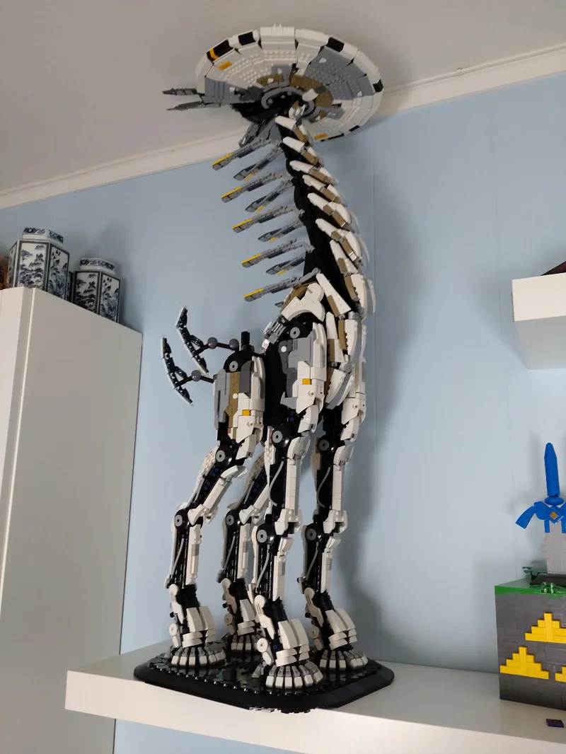 BuildMoc Horizon Dawn Thunder Zero Giant Long Necked Mecha Beast Tooth Building Blocks Set Mechanical Giraffe Monster Bricks Toy