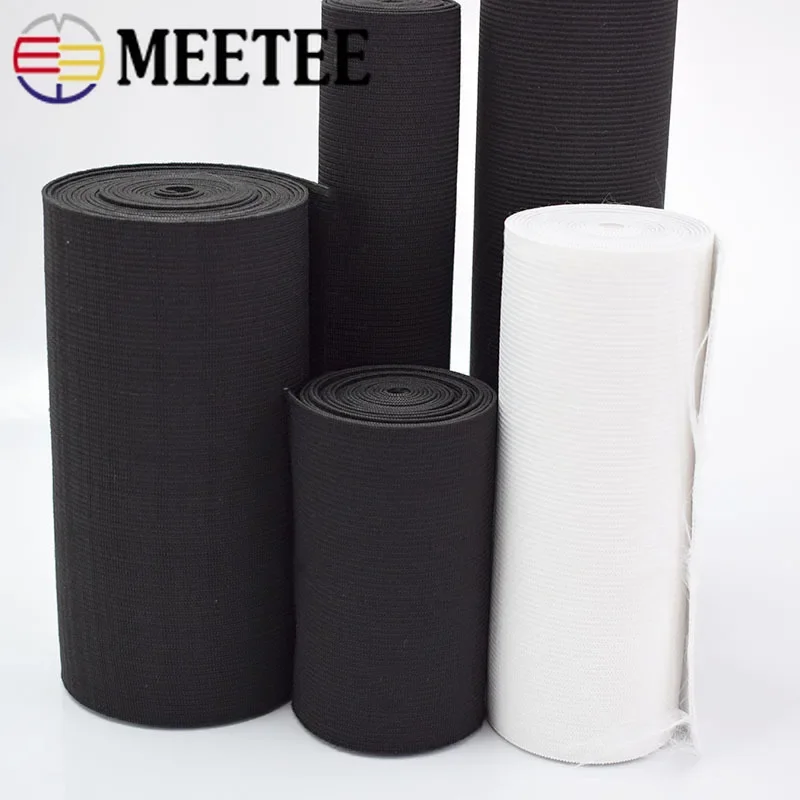 1Meter 10-50cm Black White Wide Elastic Band Rubber Bands For Clothes Dress Waist Stretch Ribbon DIY Pants Sewing Accessories