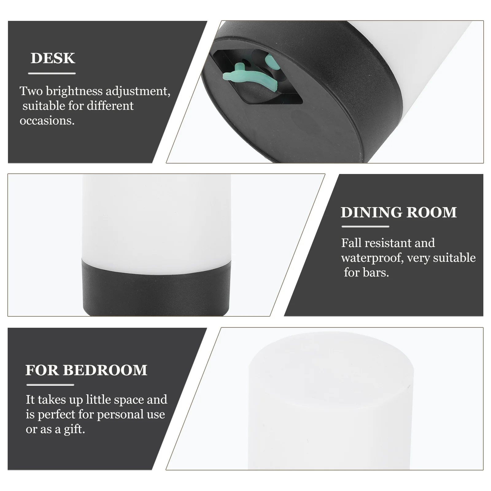 

Led Charging Bar Table Lamp Rechargeable Cylindrical Night Light For Bedroom Usb Powered Ktv Home Decorative Lighting