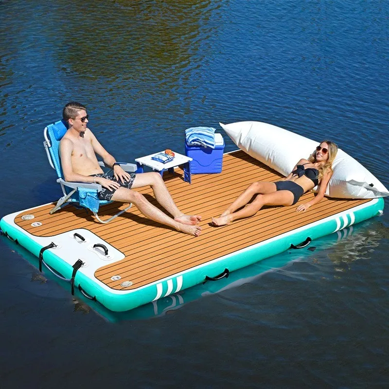 

Leisure Inflatable Floating Row Non-slip Mat Yacht Docking Dock Platform Floating Bed Floating Table Free of Construction