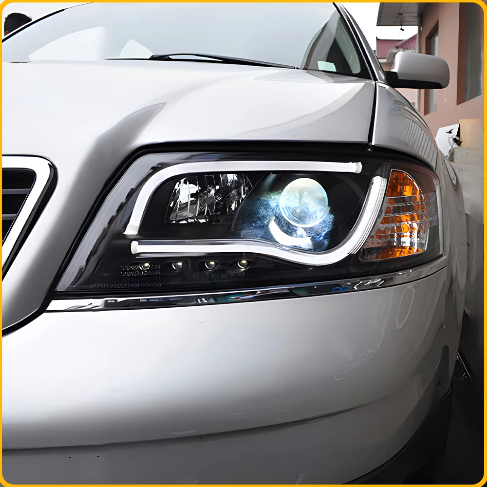 

For Audi A6 C5 1997-2004 Upgrade LED High Quality Projector Len Headlight Assembly Plug and Play Car Front Auto Lamp Accessories