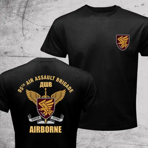 Ukraine Air Assault Forces Airborne Paratroopers Military Men T-shirt Short Sleeve Casual Cotton O-Neck Summer Shirt