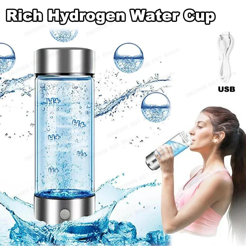 

420ml Hydrogen-Rich Water Cup Electric Hydrogen Rich Water Generator Bottle Titanium Quality Filter Portable Antioxidant