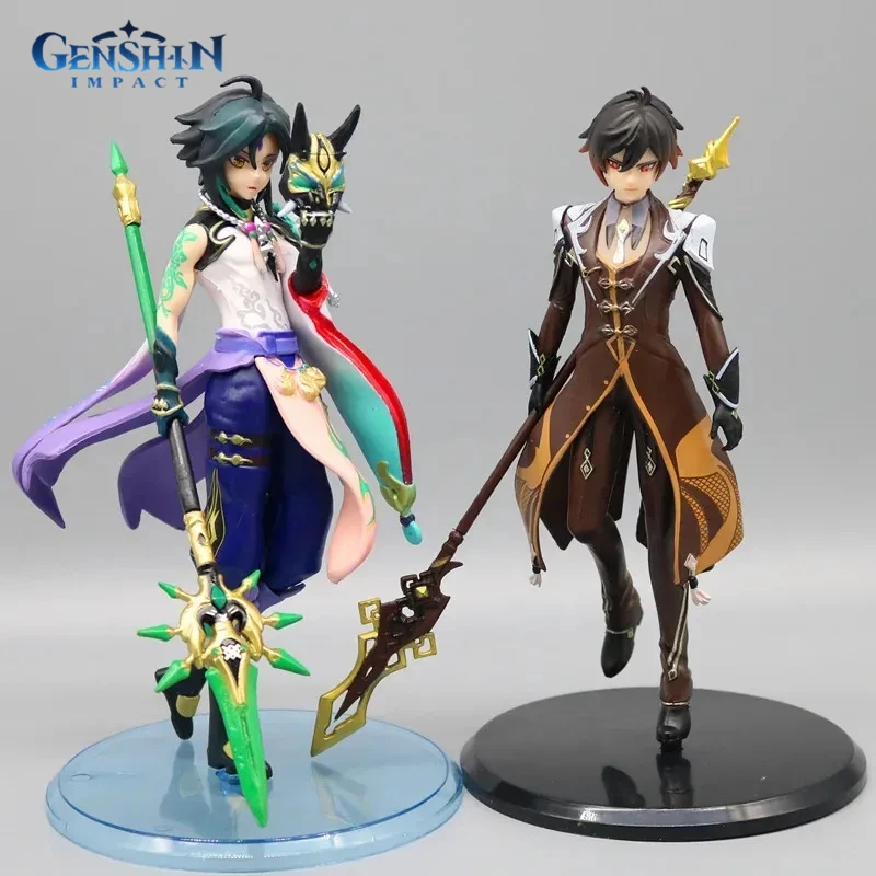 Genshin Impact 7 Styles Xiao Zhongli Kazuha Ayaka Anime Figures Creative Cute Game PVC Doll Collection Model Decoration Gift Toy