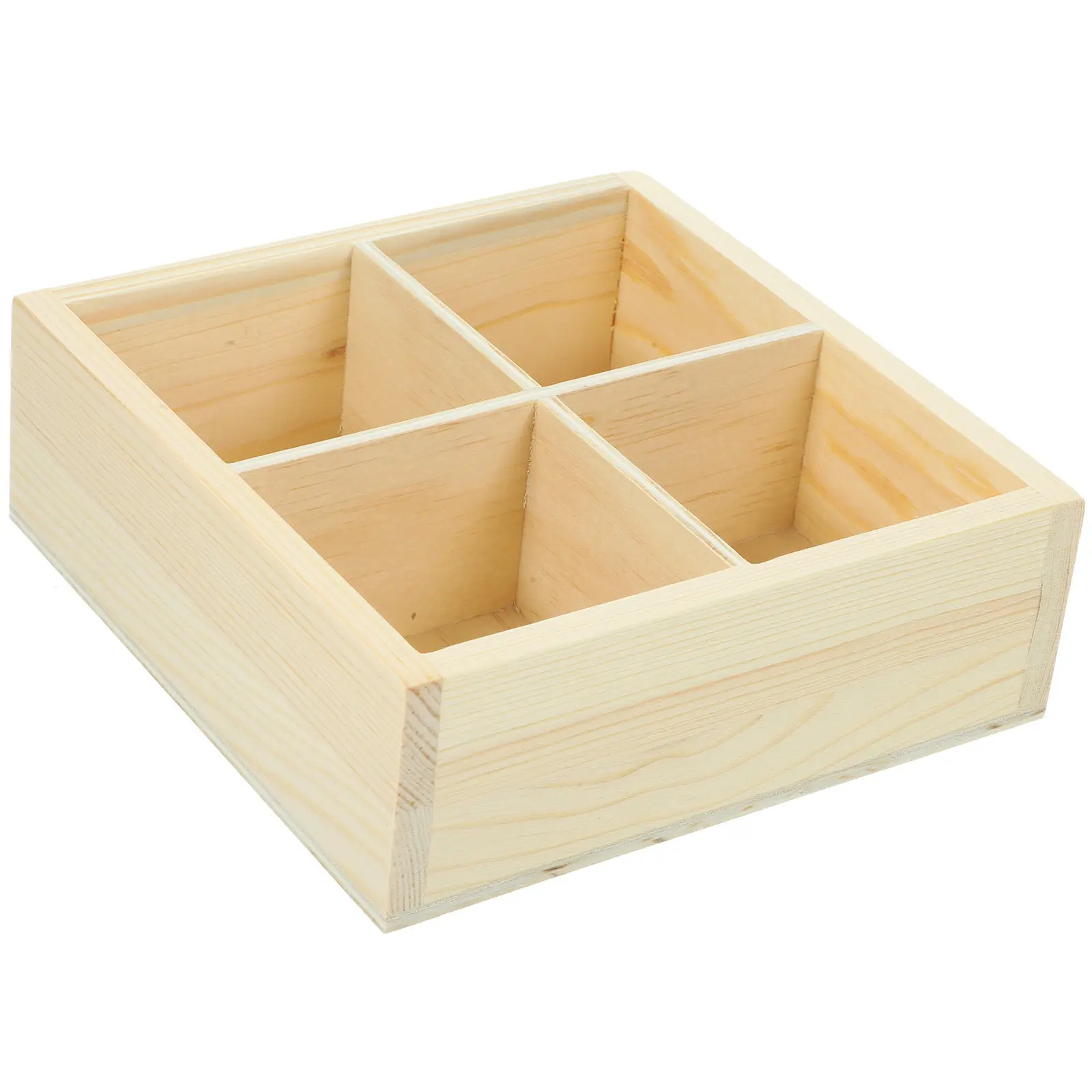 Multi-Grid Wood Tray Planter Tray Wooden Succulent Holder Compact Lightweight Wood Storage Box for Home Balcony Desktop Display