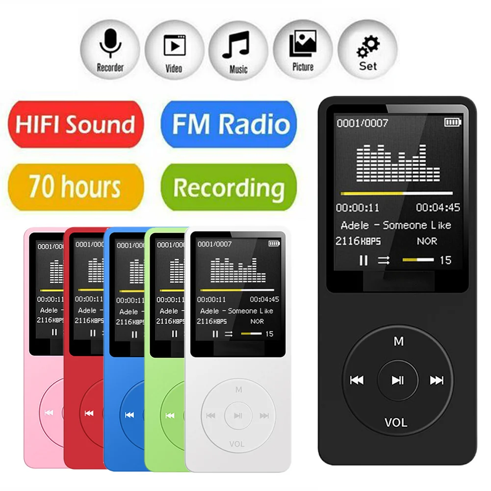 

Bluetoothcompatible Mp3 Music Player Lossless Portable Fm Radio External Ultra-thin Student Mp3 Recorder