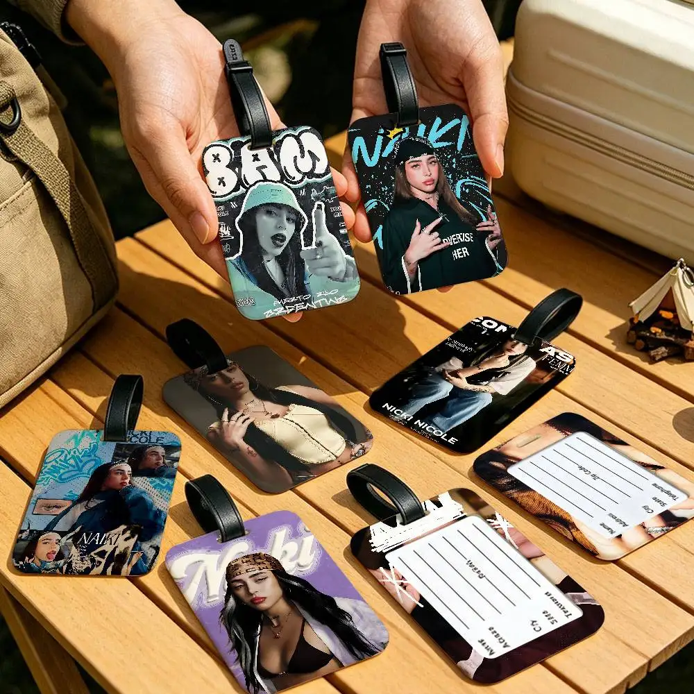 Nicki N-Nicole Singer Travel Suitcase Luggage Tag PVC Information Card Cover Anti lost Name Marker For Backpack Bag