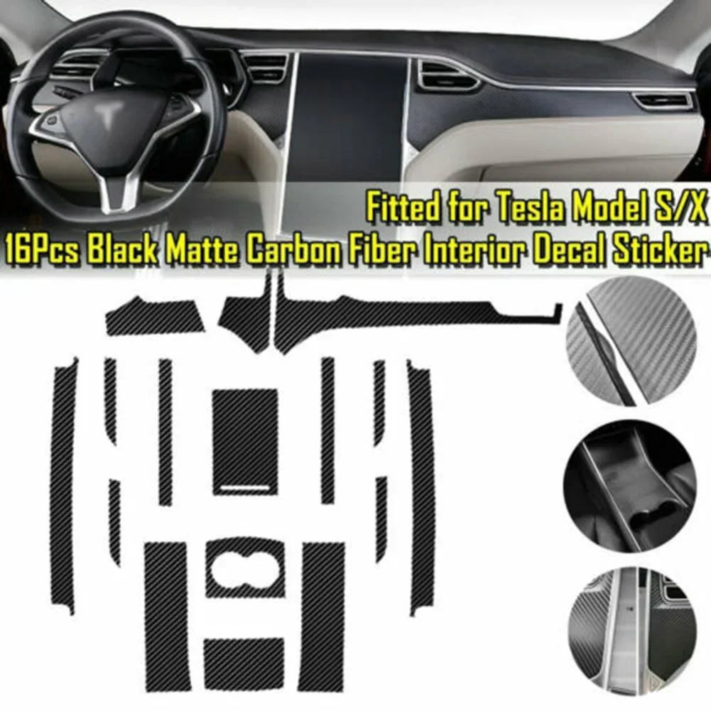 

High Quality Sunscreen Useful Interior Car Stickers Center Console 1 Set Carbon Fiber Look Decoration Waterproof