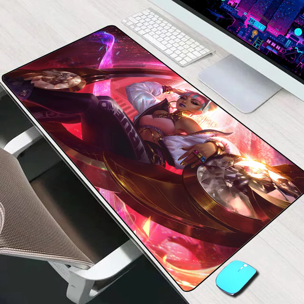 League of Legends alas Mouse besar, aksesori alas Mouse Pad komputer kerusakan kulit, alas Keyboard