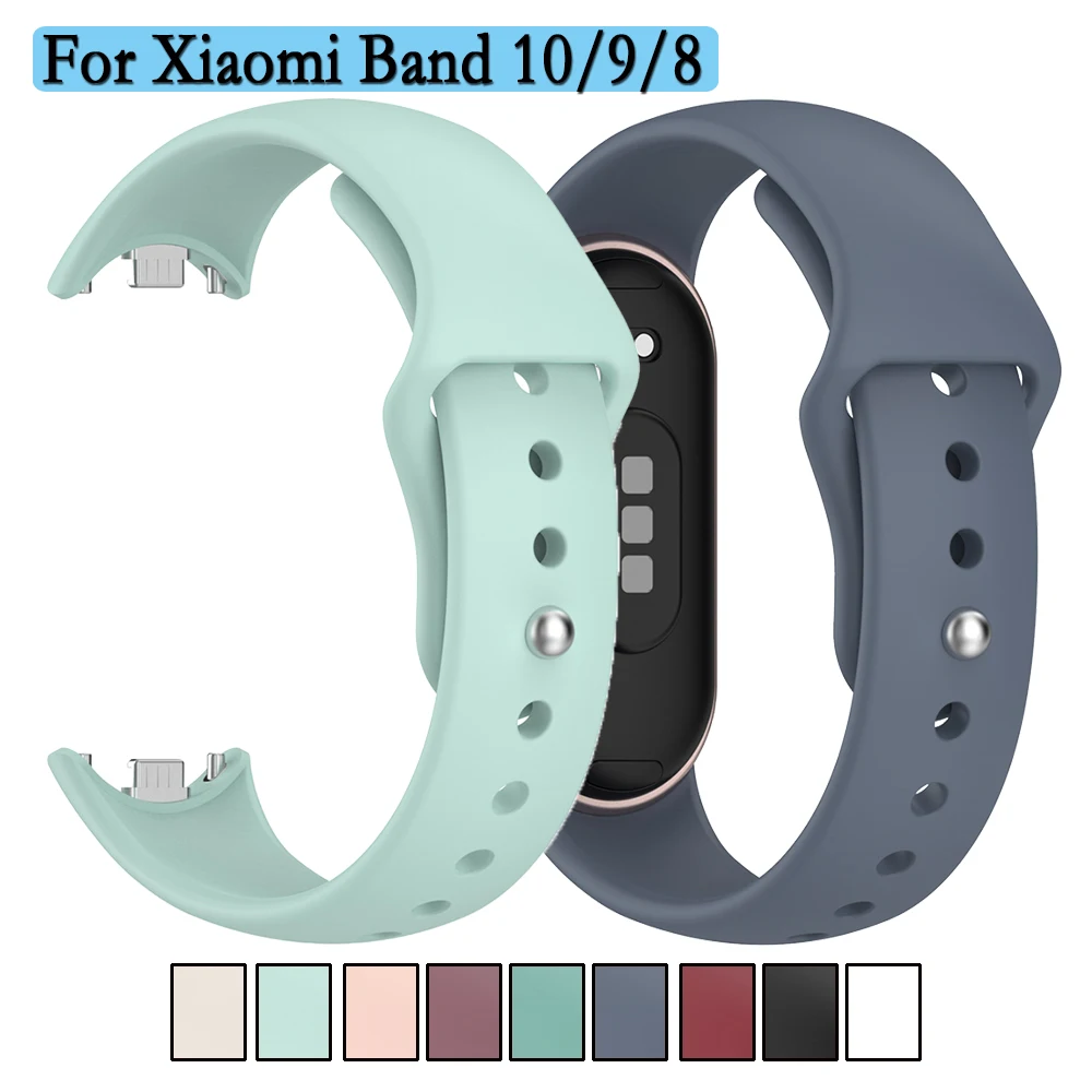 

Watchband For Xiaomi Band 10/9/8 High Quality Soft and Durable Silicone Strap Adjustable Wristband With Hidden Buckle