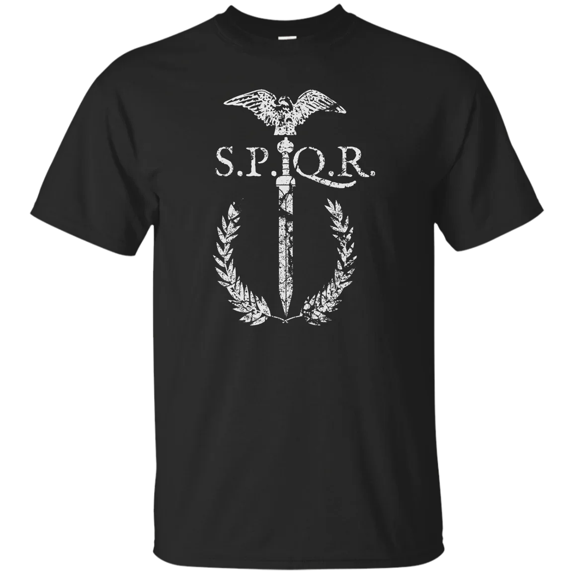 SPQR Gladius Eagle Rome Empire Wreath Sword Legion Gladiator Emblem T-Shirt. Summer Cotton Short Sleeve O-Neck Mens T Shirt New