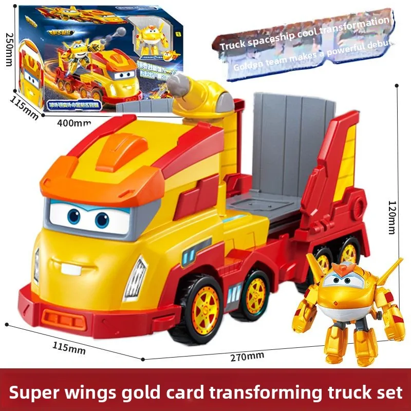 

Игровой набор AULDEY Super Wings: Модель транспортного средства Golden Boy Engineering Truck, трансформирующаяся фигурка, декоративный грузовик, игрушка, подарок премиум-класса
