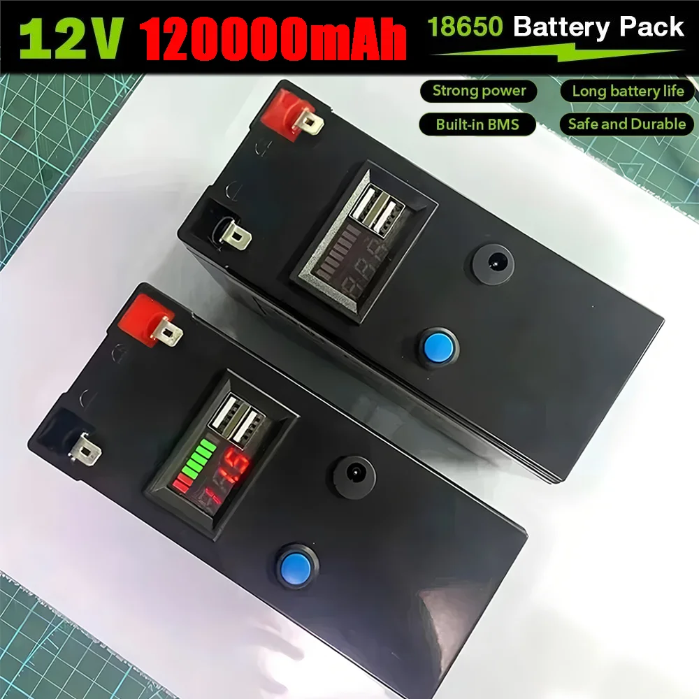 12V 120Ah LiFeP04 batterij Deep Cycle lithiumbatterij 30A BMS 6000+ cycli Perfect voor Solar Fishfinder Power Wheel Boat Home RV