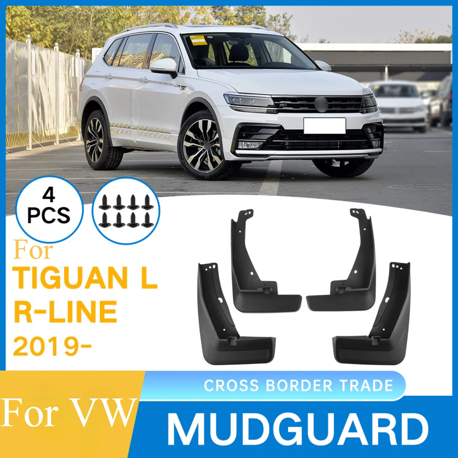

For Volkswagen TiguanLR-Line 2019-2024 Custom Mud Flaps Mudguard Fit Anti-Mud Anti-Splash Auto Exterior Parts Durable Car Splash